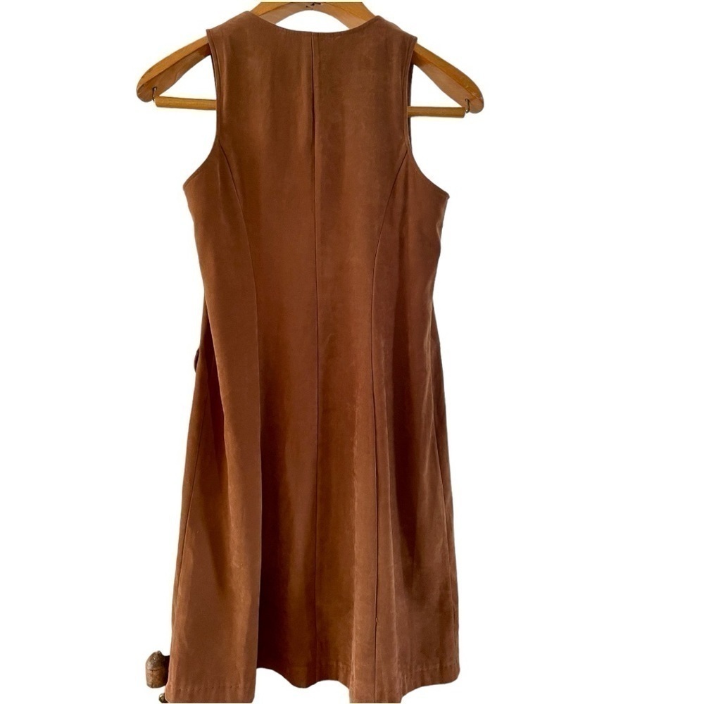 Clues Collections dress, size PM, faux suede, button down front, vintage, EUC
